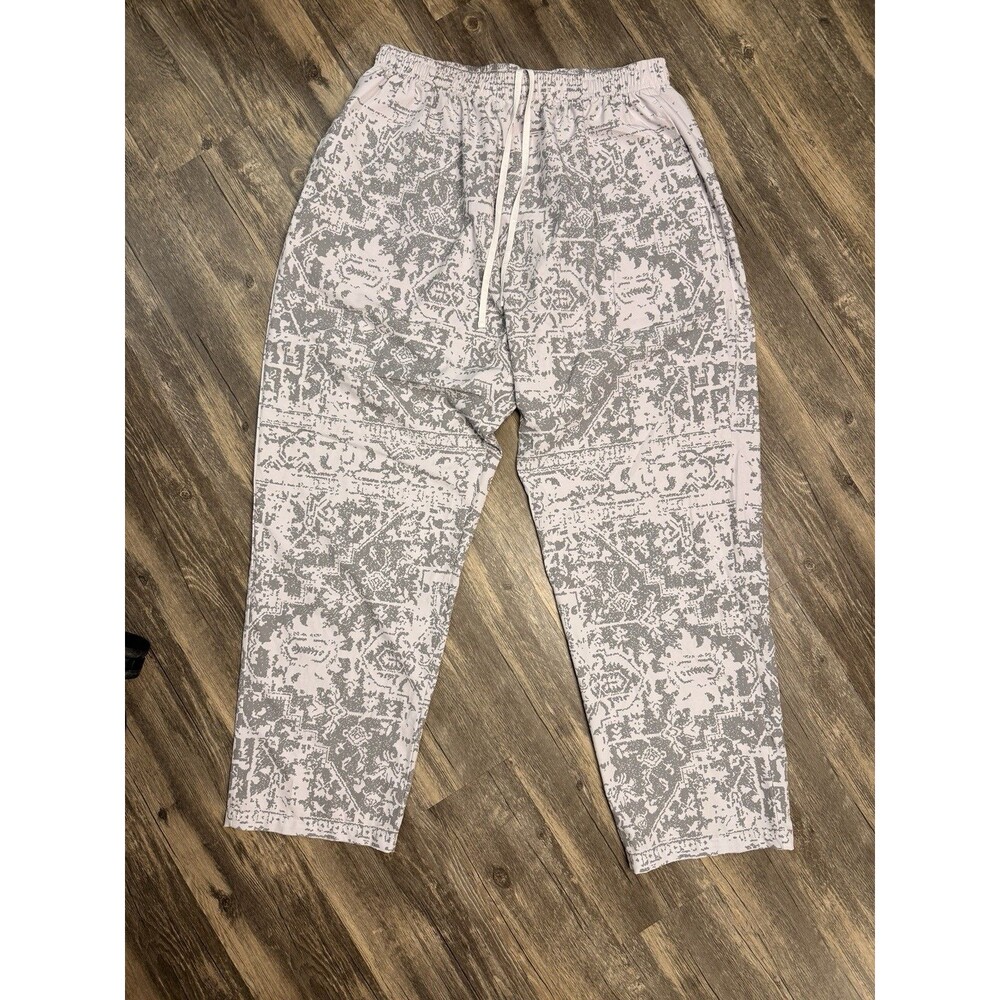 YoungLA Mens XXL Baggy Pants Gray Abstract Print Wide Leg Gym Streetwear Y2K